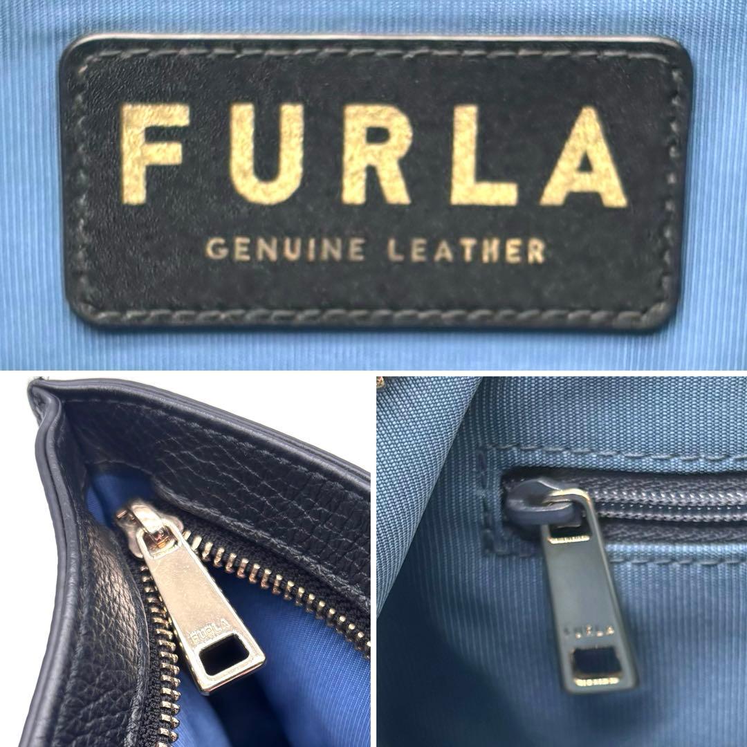 ✨美品✨フルラ　ジョーヴェ　トートバッグ　　A4可　2way　舟型　自立　黒