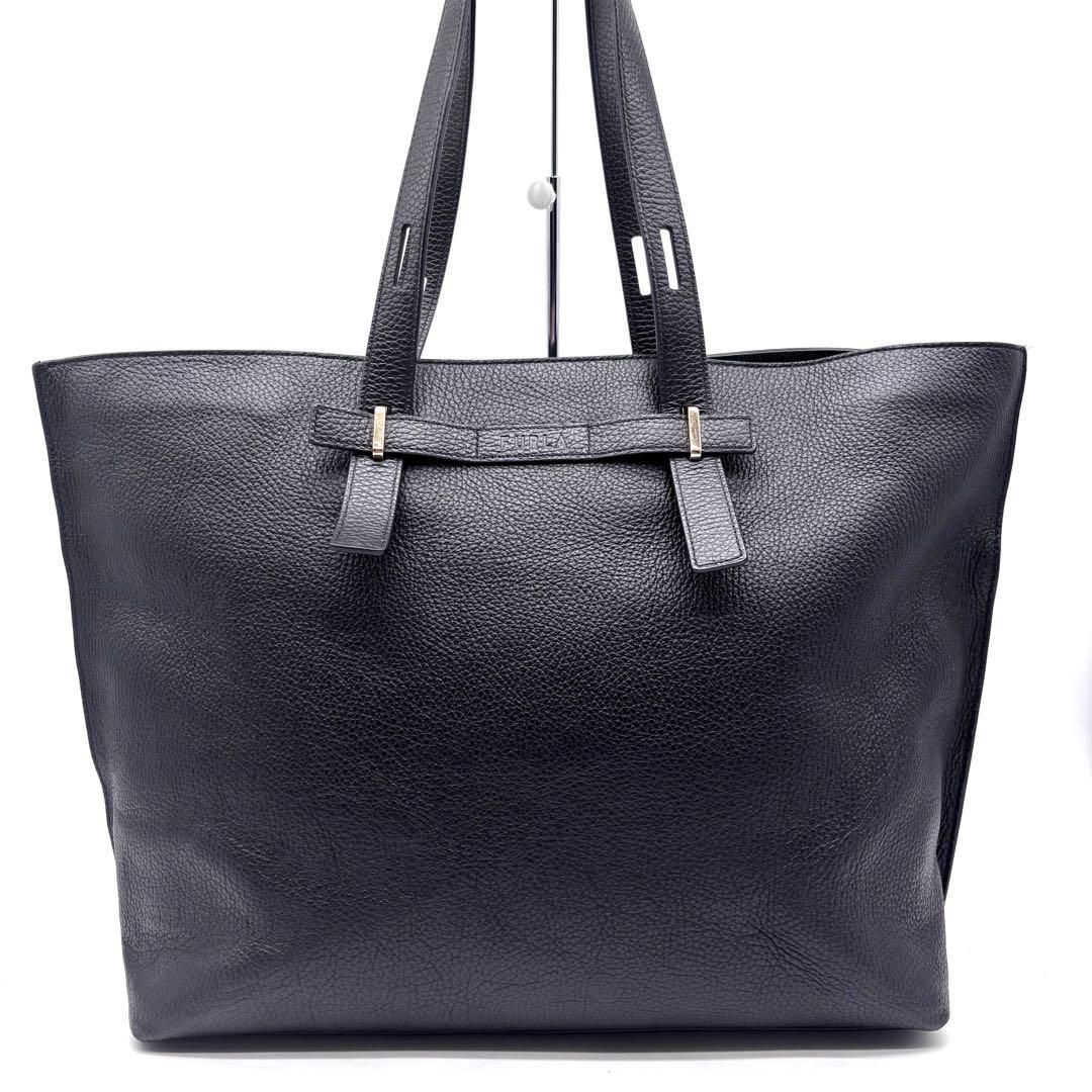 ✨美品✨フルラ　ジョーヴェ　トートバッグ　　A4可　2way　舟型　自立　黒