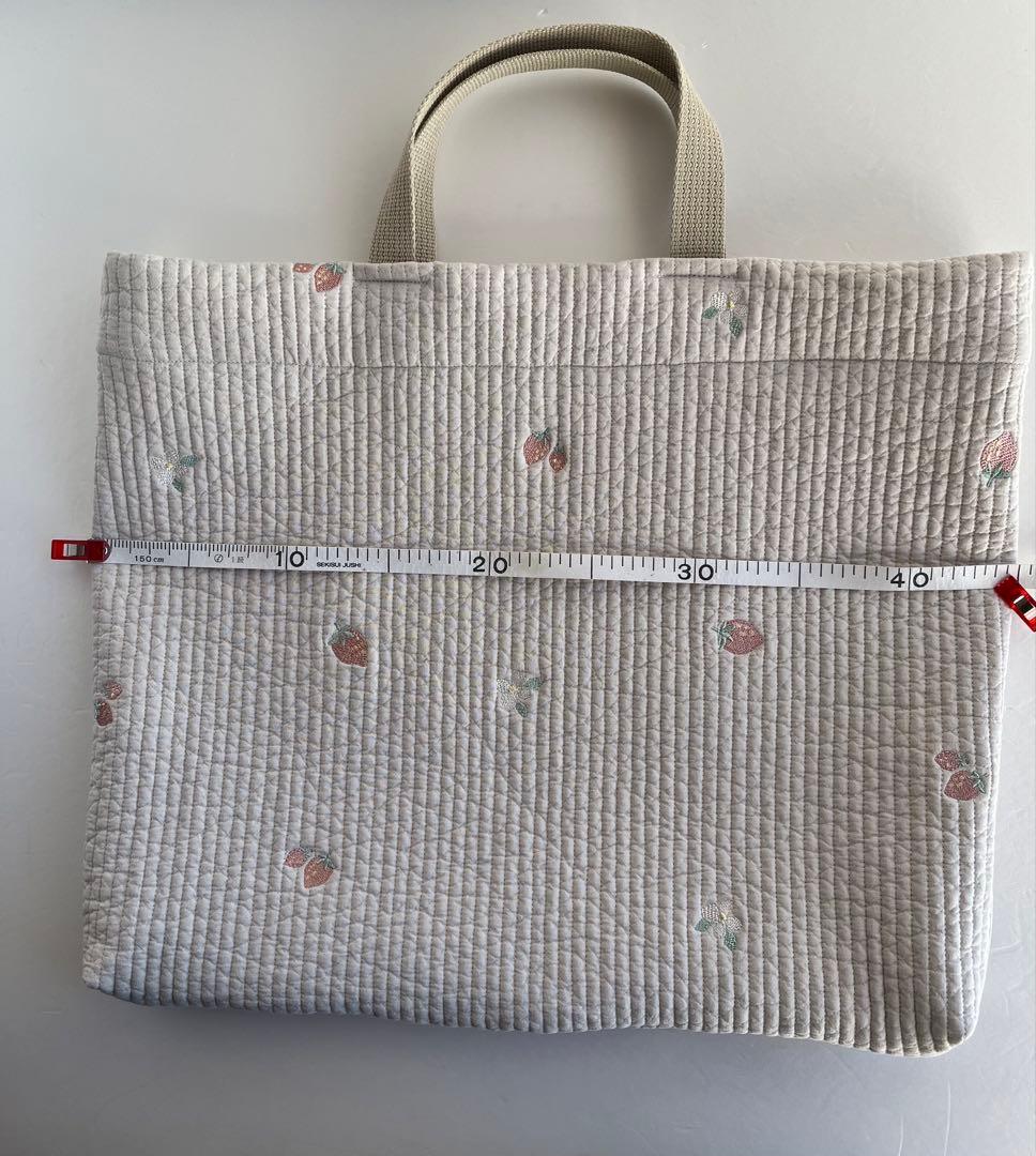 ma様 ヌビ 苺と苺の白い花　レッスンバック　上履き入　体操着袋　ヌビバック