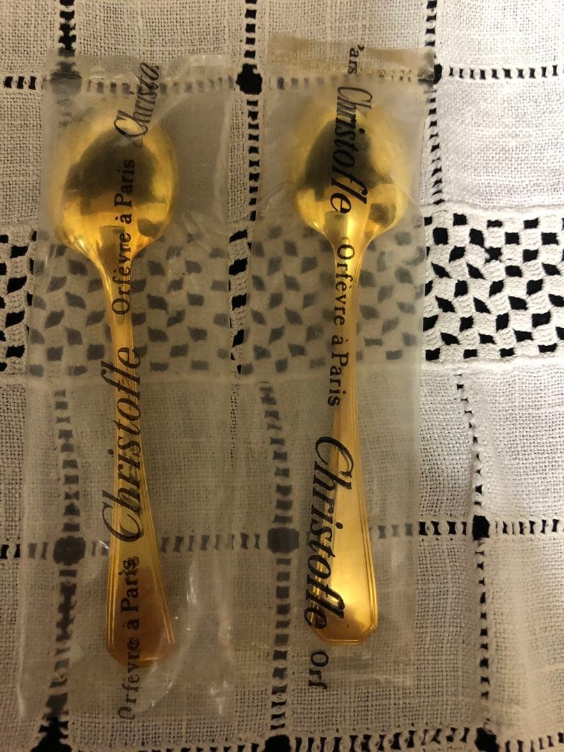 クリストフル ゴールドプレート モカスプーン 新品　未使用品　2本