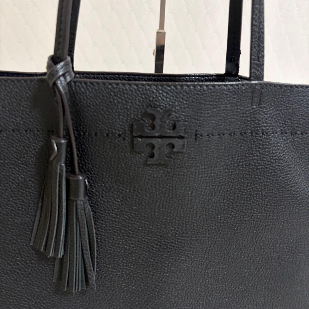 ✨美品✨ トリーバーチ トートバッグ A4可 レザー マックグロー フリンジ 黒