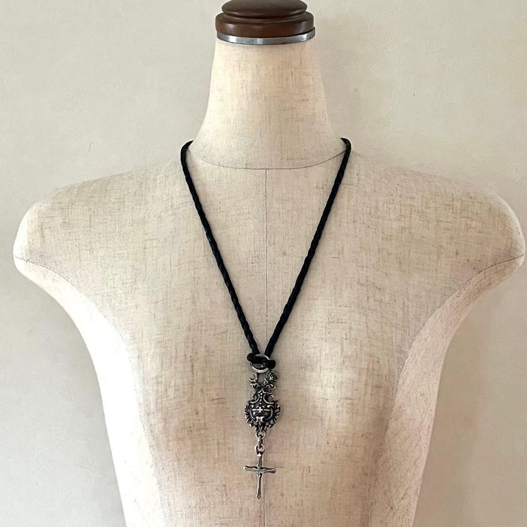 FAL エフエーエル シルバー クラックオブダウン レザー チョーカー