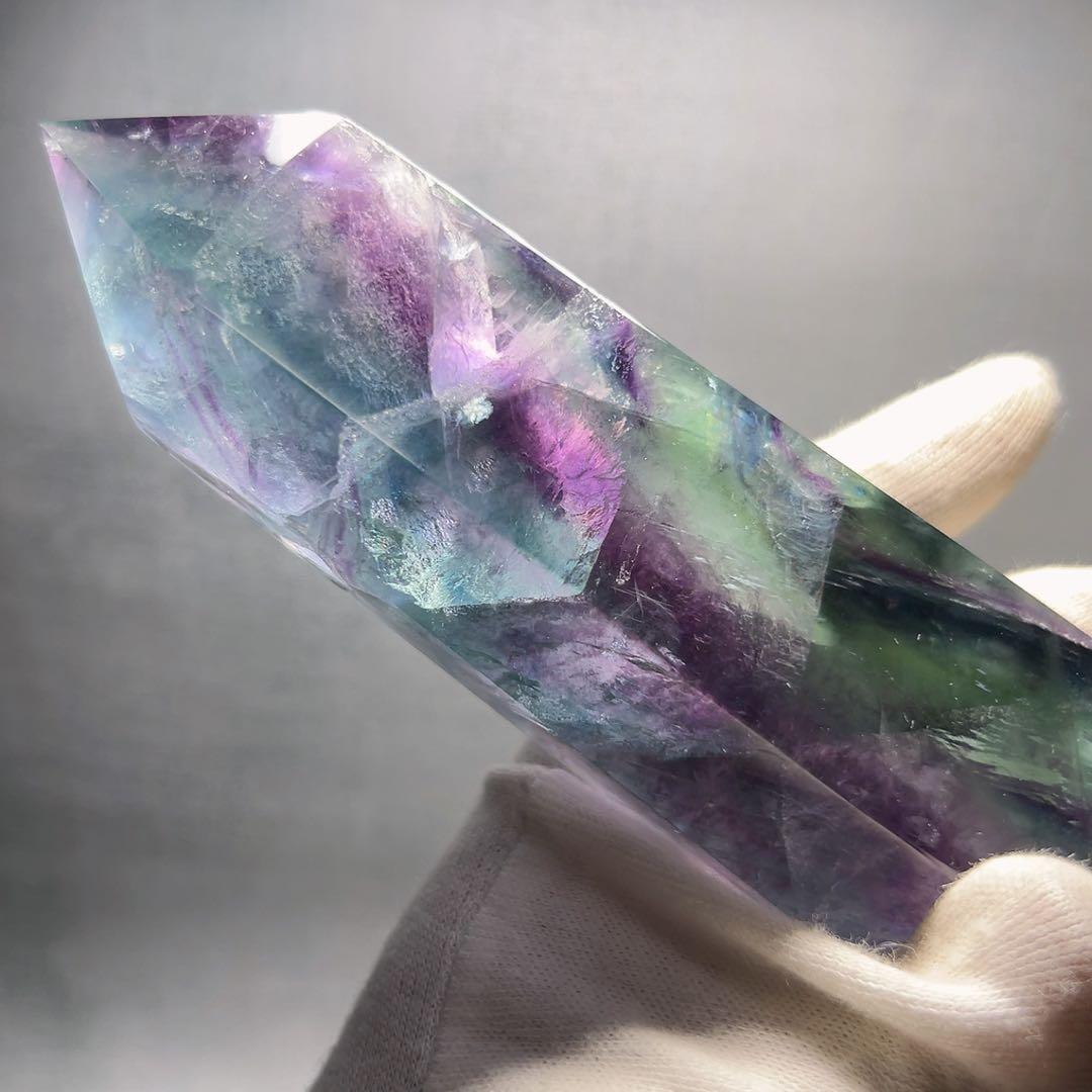 天然石 ブルーグリーンフローライトタワー ①