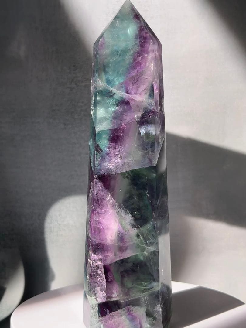 天然石 ブルーグリーンフローライトタワー ①