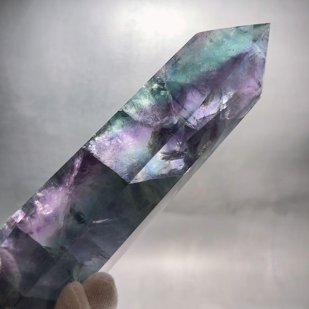 天然石 ブルーグリーンフローライトタワー ①