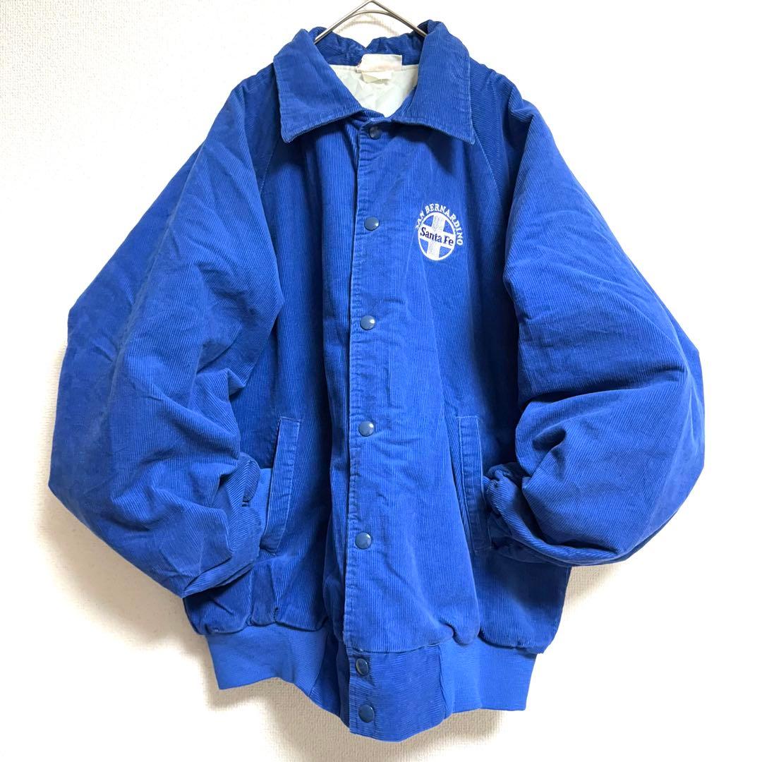激レア◎90s◎vintage◎USA製◎企業物◎青◎厚手ブルゾン◎コーデュロイ