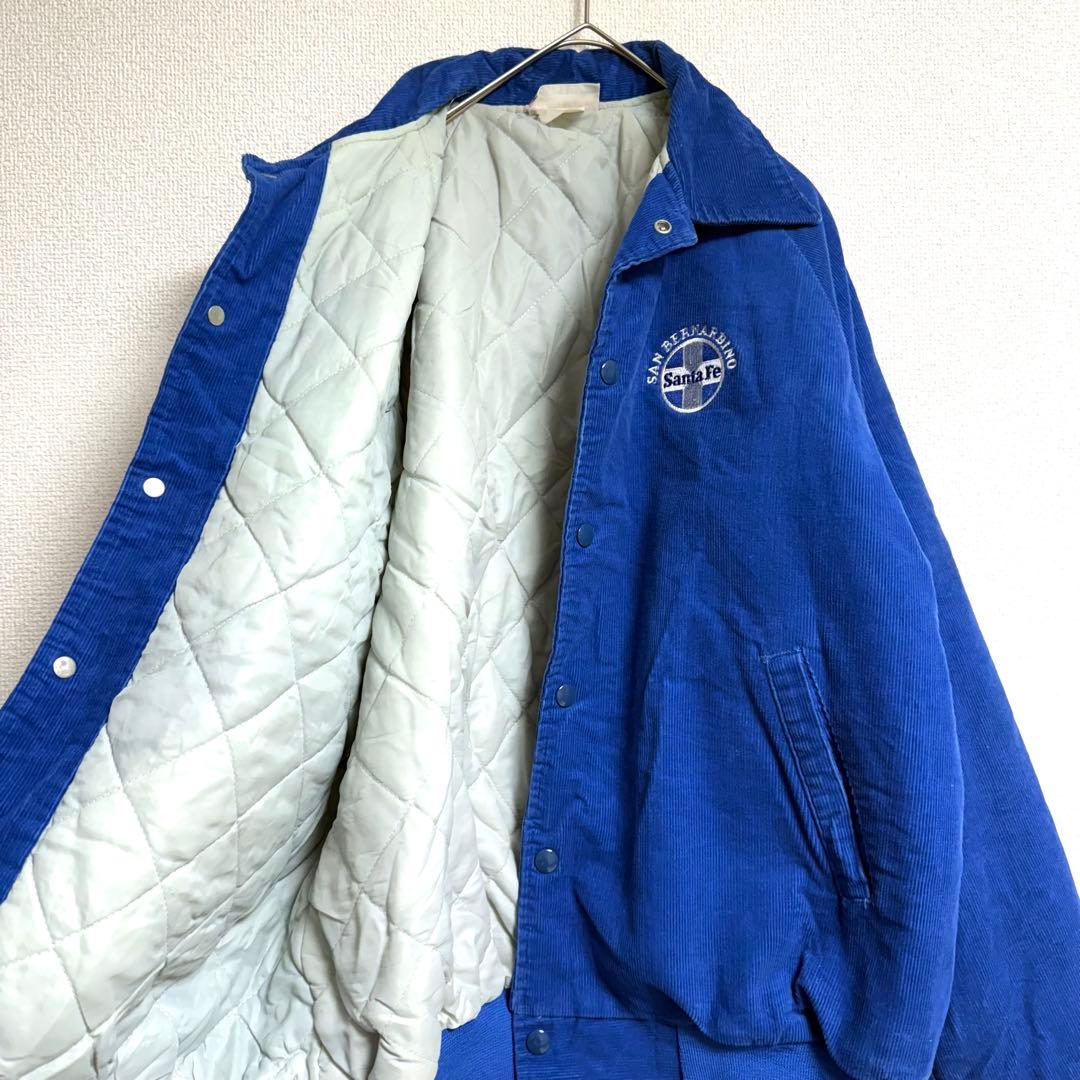 激レア◎90s◎vintage◎USA製◎企業物◎青◎厚手ブルゾン◎コーデュロイ