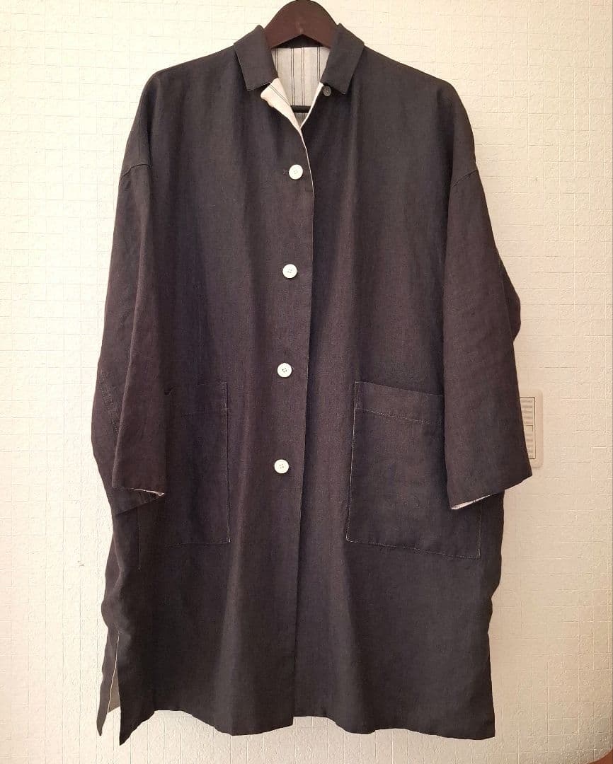 新品コンジェペイエ　リバーシブルリネンコート