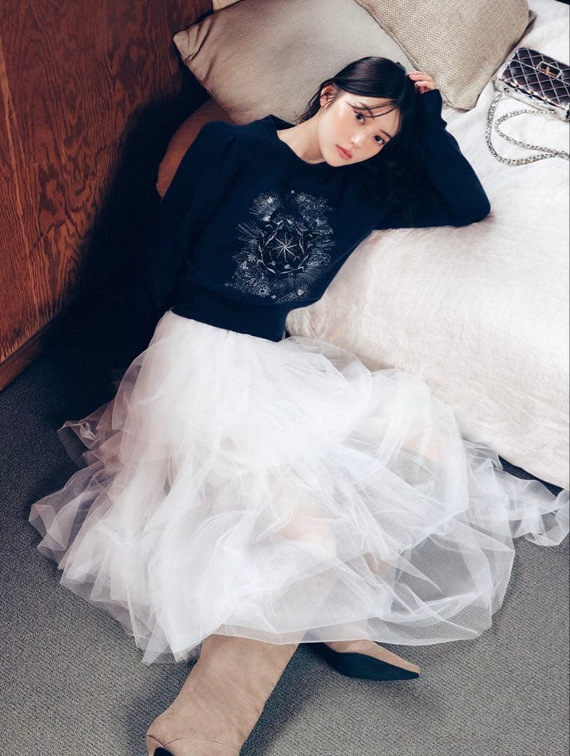 FRAY.ID チュールアシメティアードスカート