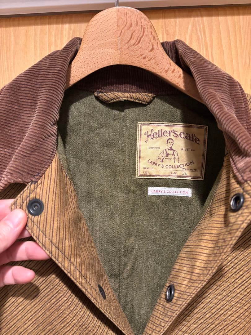 美品 HELLER'S CAFE ワークジャケット カバーオール36ウエアハウス