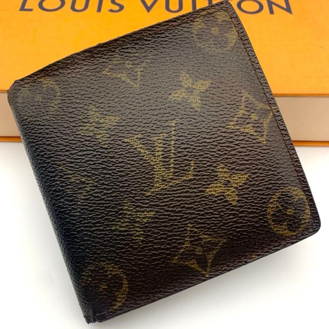 鑑定済み ルイヴィトン ポルトフォイユ マルコ 二つ折り 財布 小型 モノグラム