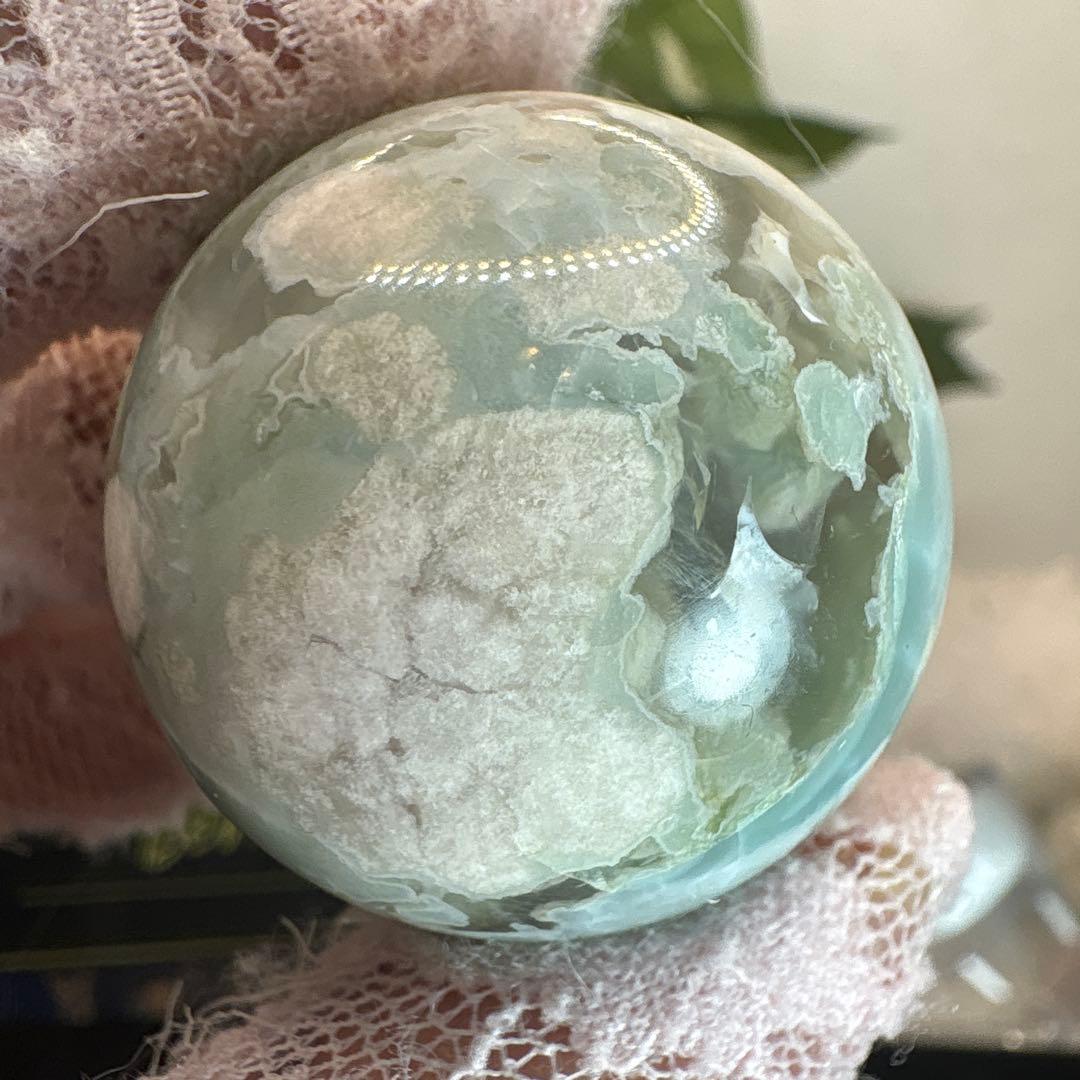 レア♡高品質♡グリーン桜瑪瑙スフィア♡No.1772