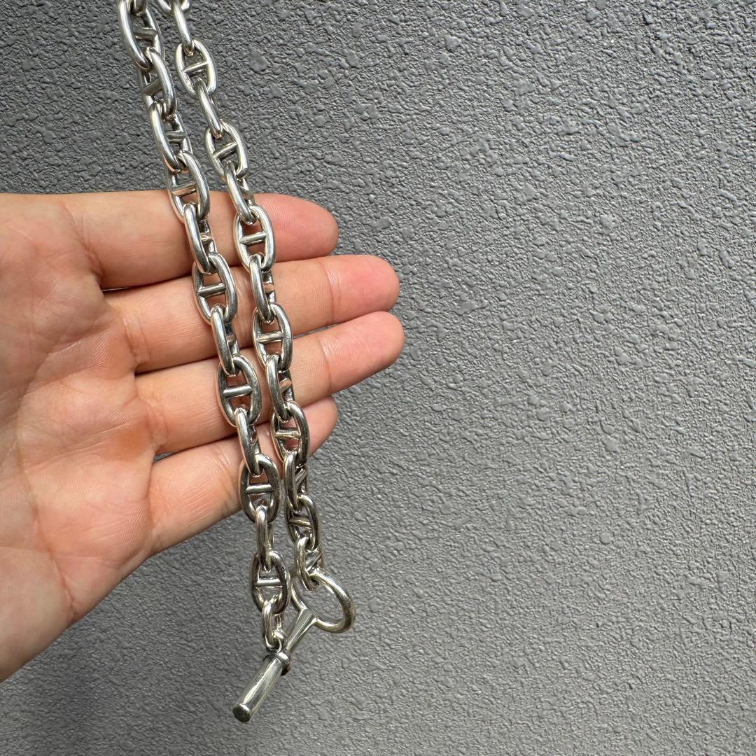 ラス1 シルバー925 アンカーチェーン ネックレス シェーヌダンクル MM