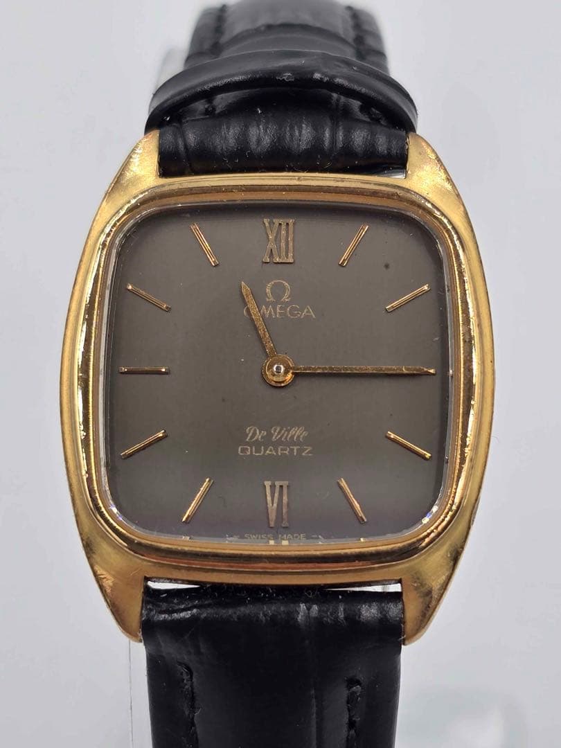 稼動OMEGA Devile 黒文字盤 アンティーク1365 新品ベルト