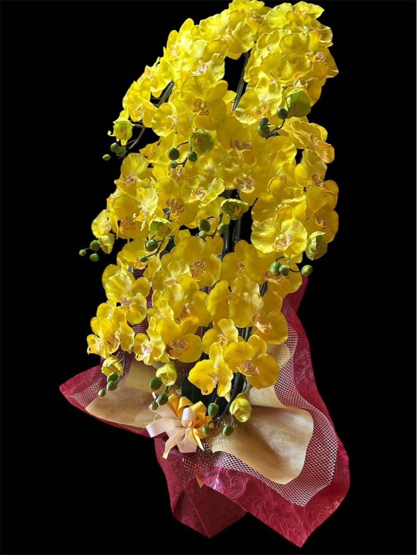 光触媒　人工観葉植物　ウォールグリーン　フェイクグリーン　胡蝶蘭黄色112
