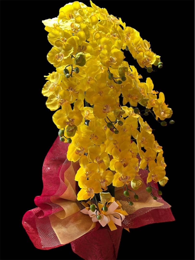 光触媒　人工観葉植物　ウォールグリーン　フェイクグリーン　胡蝶蘭黄色112