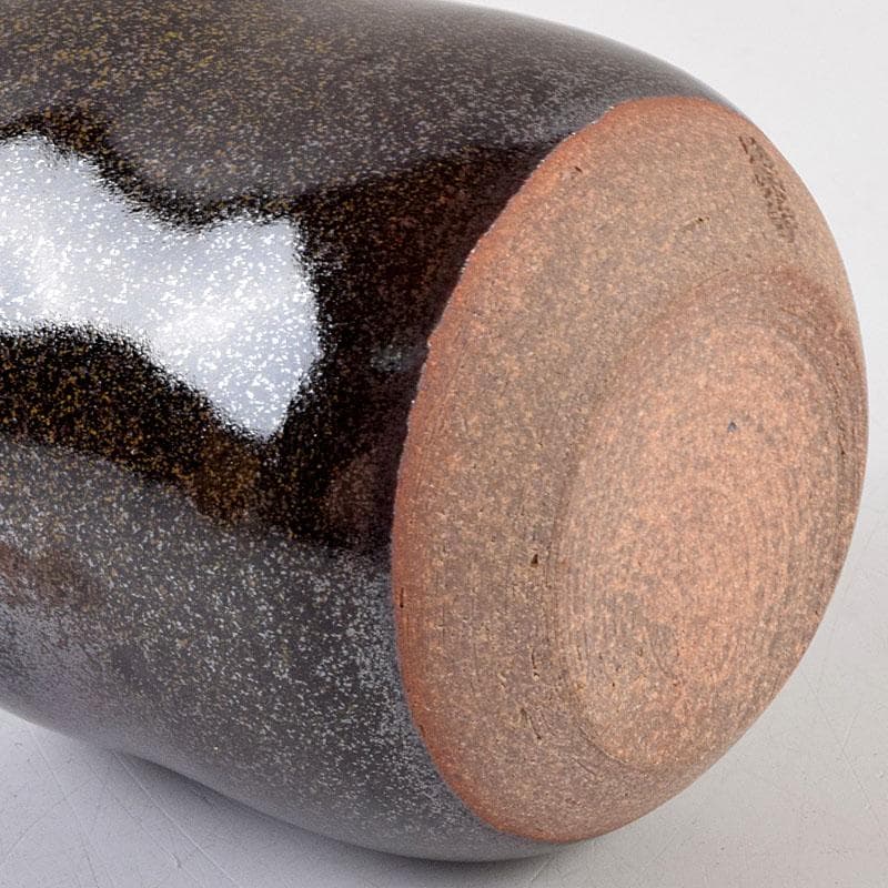 茶道具　清閑寺窯　杉田祥平造　瀧浪茶入　仕覆付　共箱　瀧浪茶入　V　9042