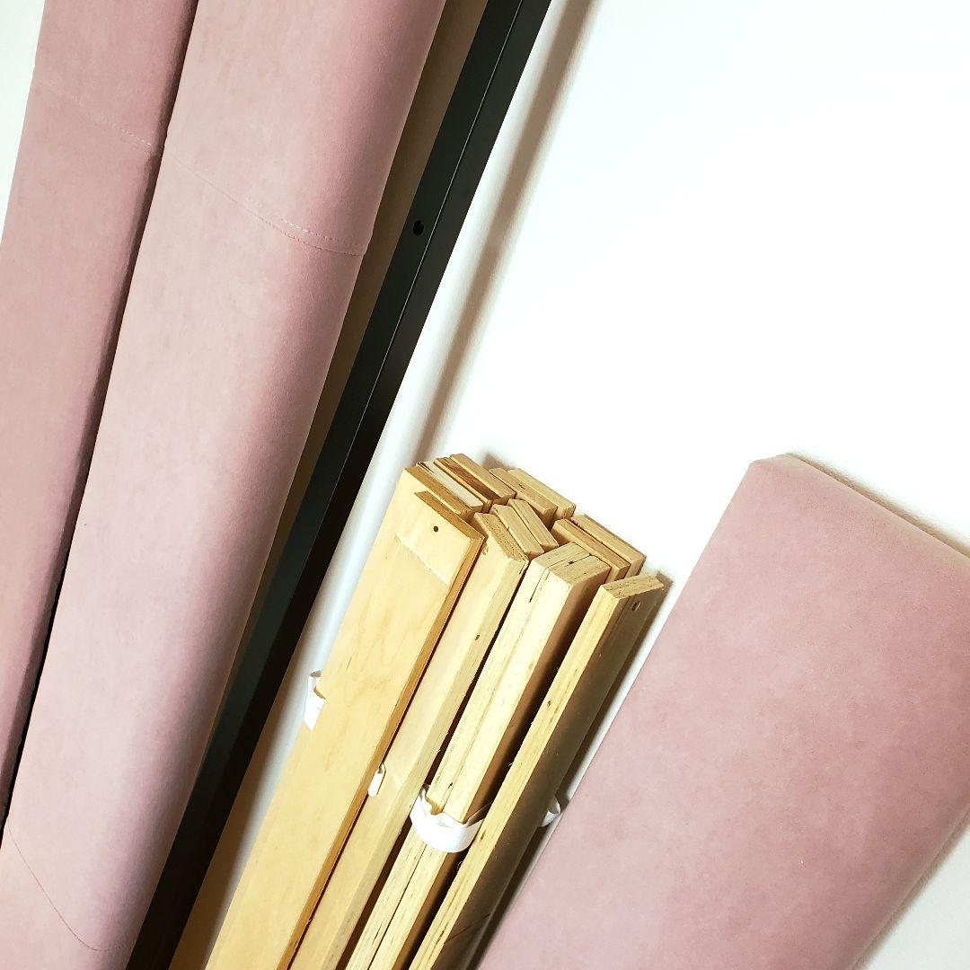 セミダブル ベッド&マットレスセット ピンク ベッドフレーム すのこベッド