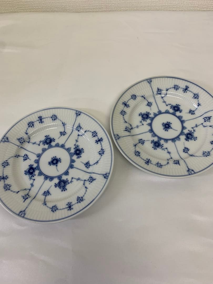 ロイヤルコペンハーゲン ブルーフルーテッド プレイン　プレート17cm 2枚