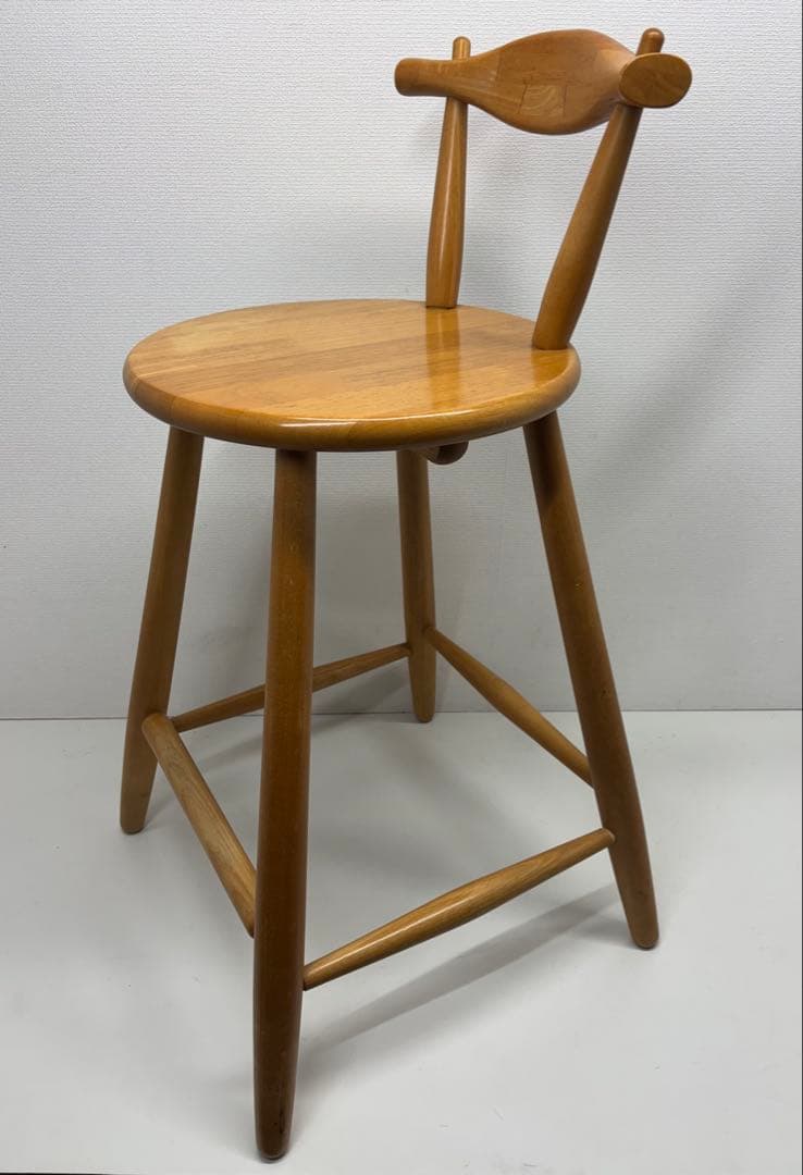 アンティーク ハイチェア カウンター 椅子 木製 レトロ