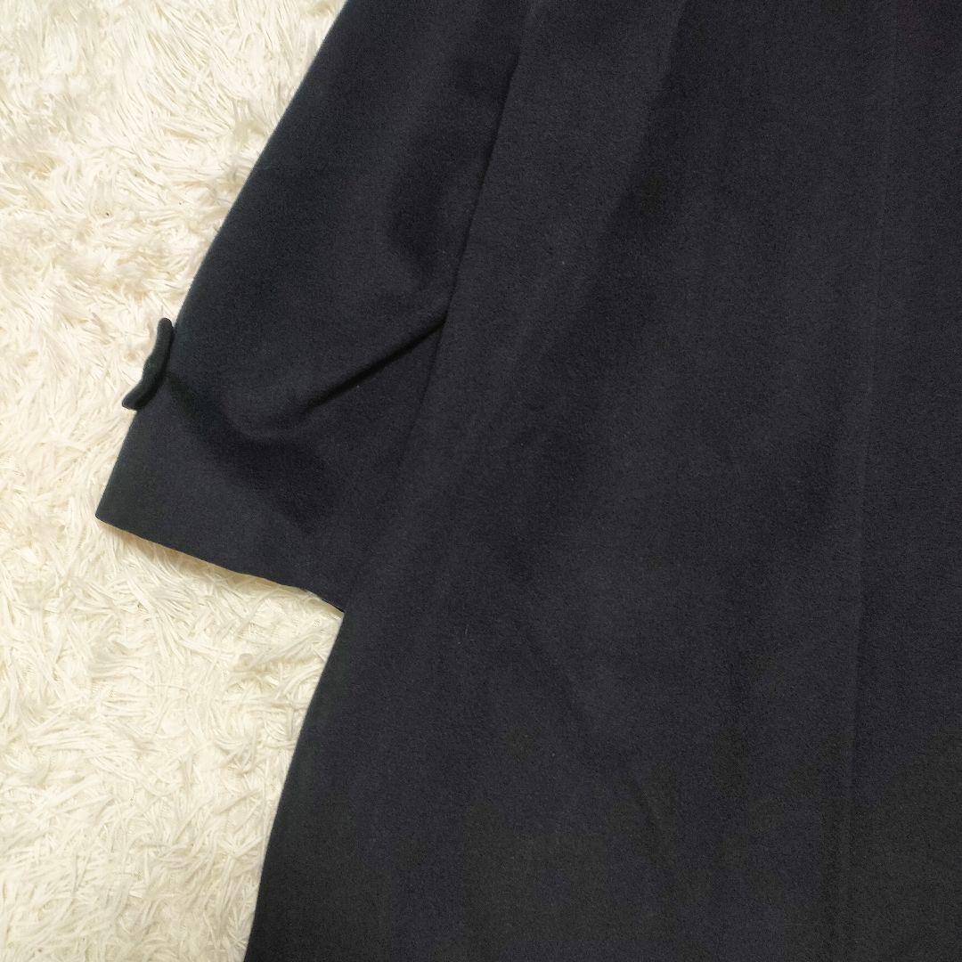 【カシミヤ100%】 delfina 伊勢丹　ステンカラーコート　紺　メンズ