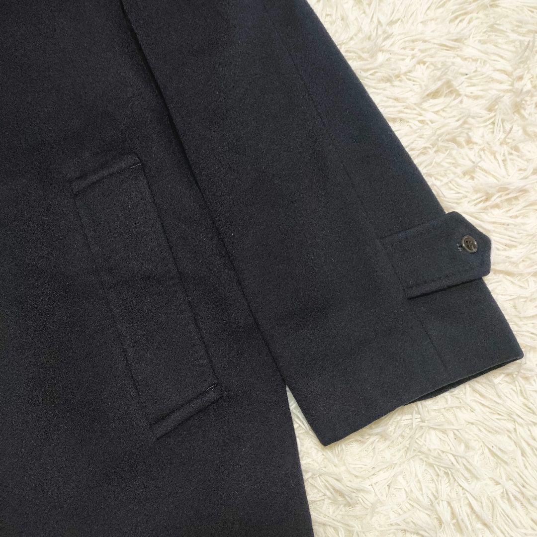 【カシミヤ100%】 delfina 伊勢丹　ステンカラーコート　紺　メンズ