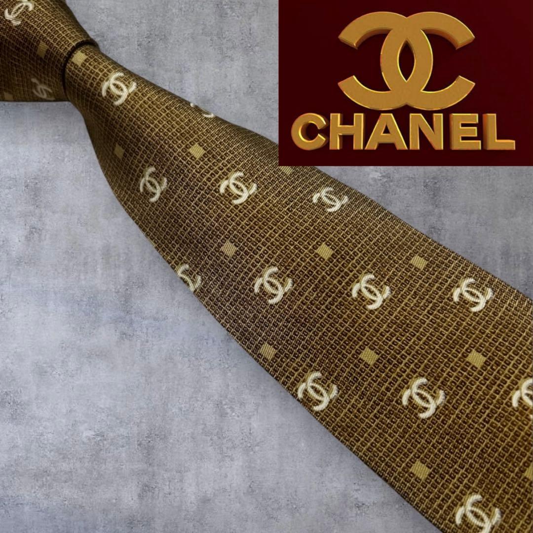 未使用級　世界最高峰　CHANEL シャネル　CCココマーク ネクタイ