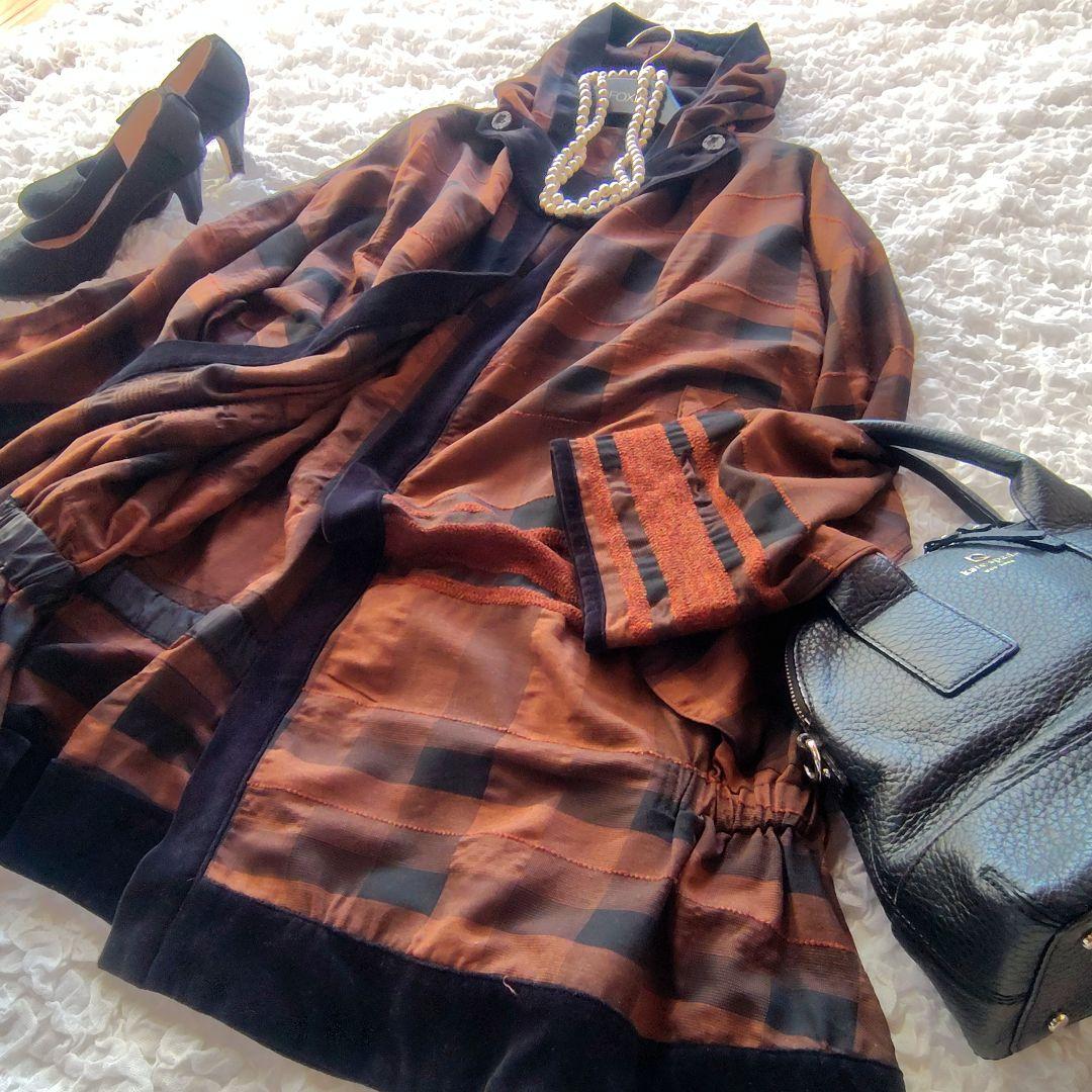 Nina様　EIKO KONDO　42　ガウンコート　チェック　E-Clat