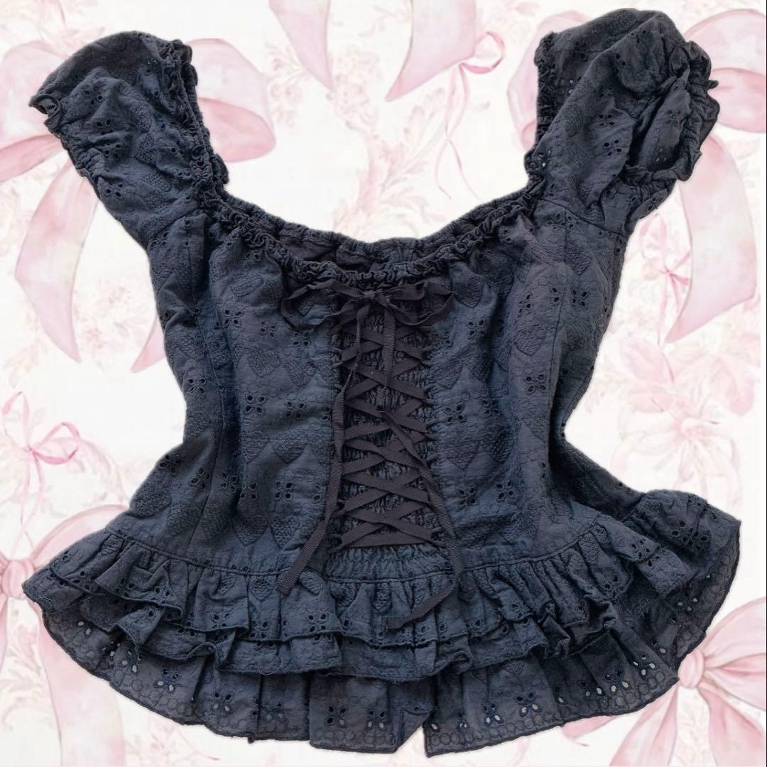 希少✨️TRALALA LIZLISA ‪‪ハート フリル ブラウス 姫 平成