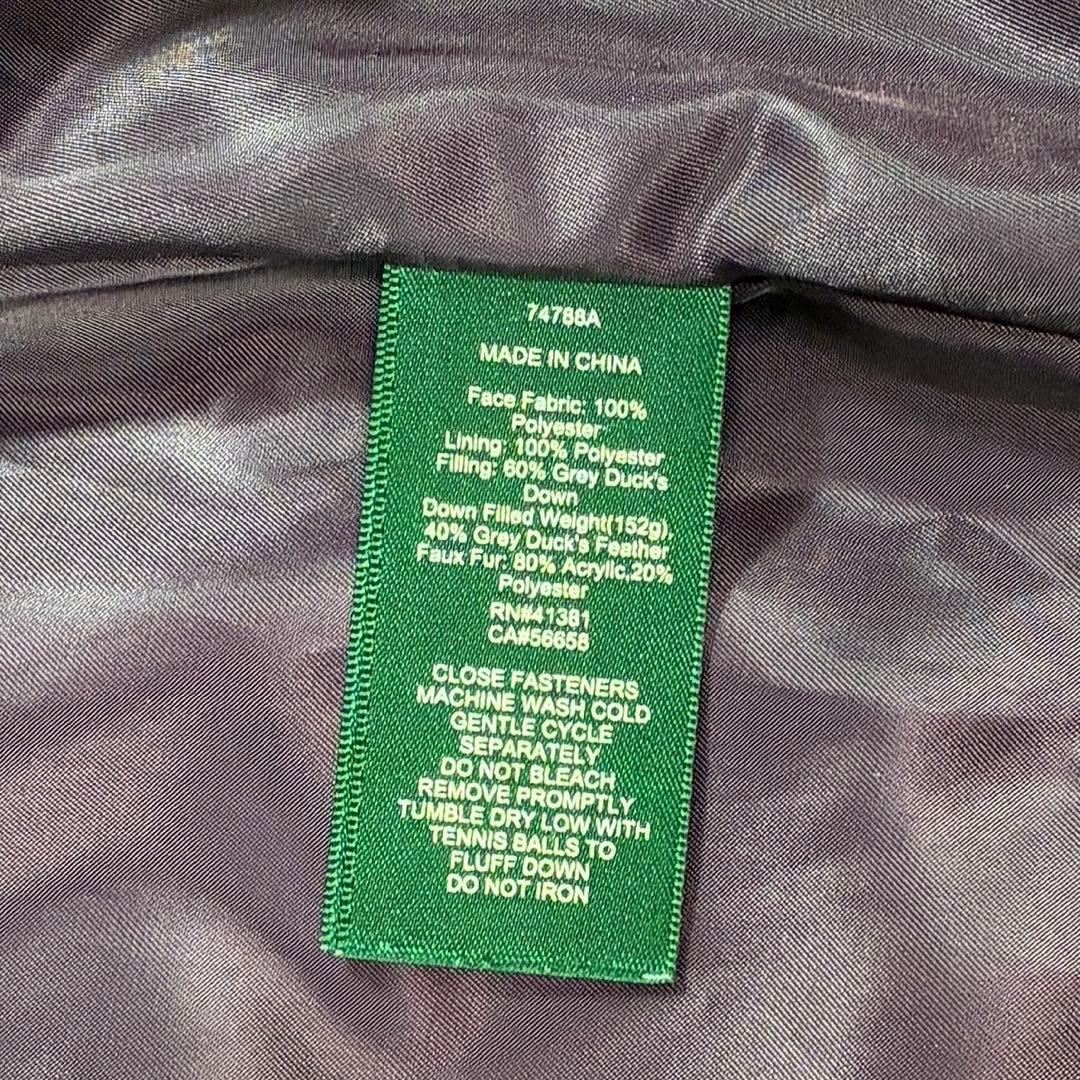 ふ*わ様 美品✨ローレンラルフローレン ファー ダウンコート ファー ダークネイ