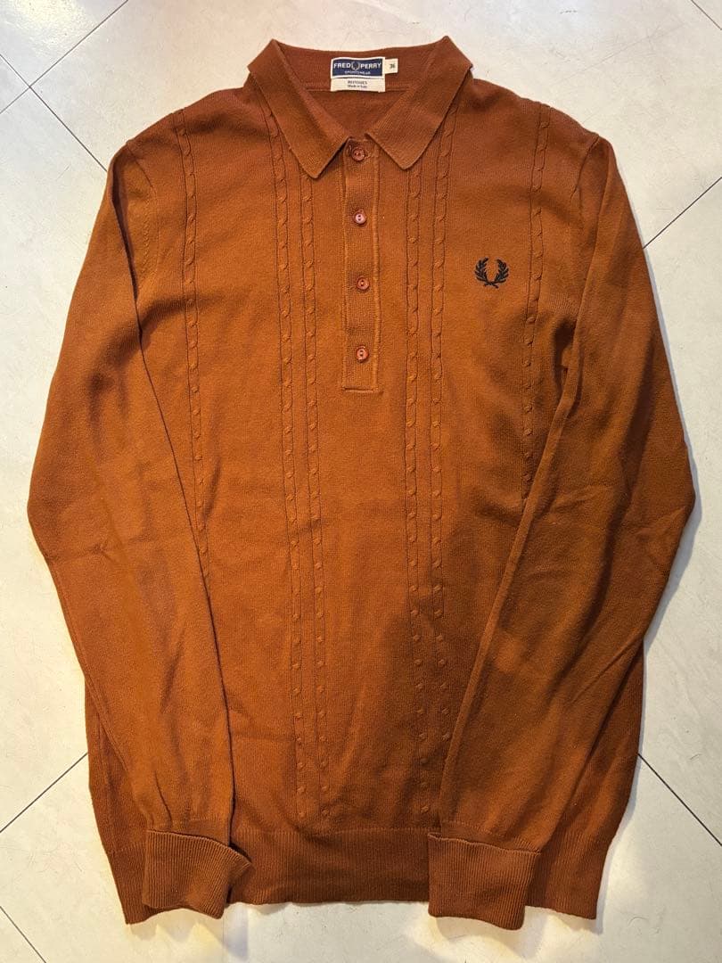 Fred Perry ニットポロ 長袖 モッズ イタリア製