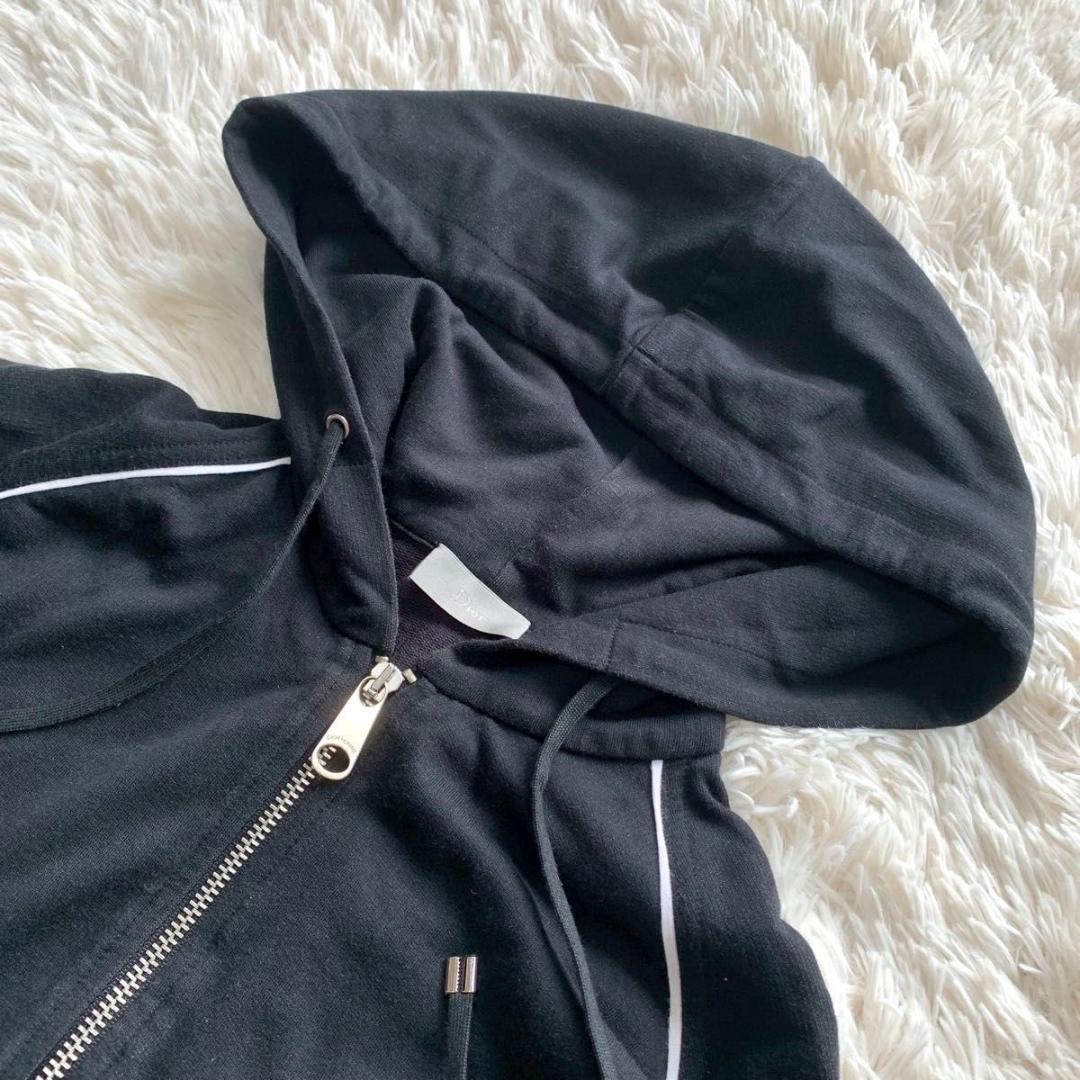 美品 Lサイズ ディオール オム Dior ジップ パーカー シルク ブラック