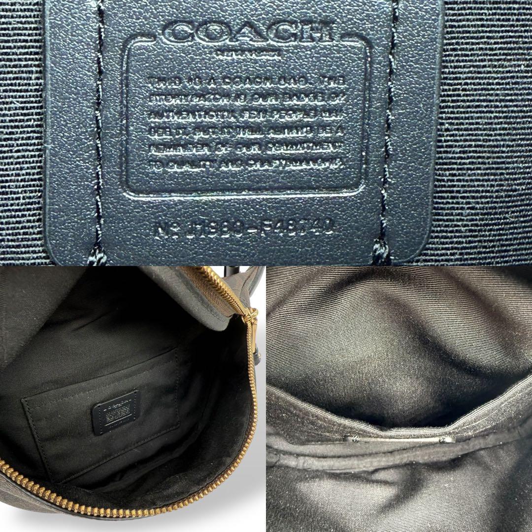 【美品】COACH コーチ ボディバッグ PVC クロスボディ 金具ロゴ 茶