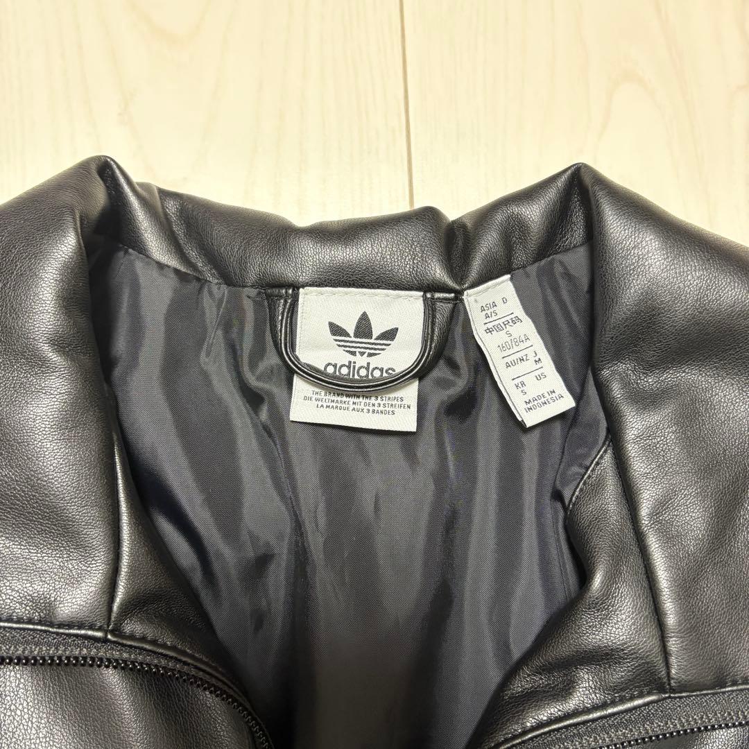 adidas ブラック レザージャケット M