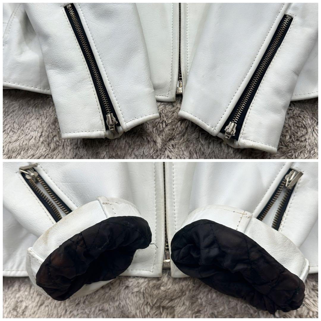 希少【ハーレーダビッドソン】シングルライダース 牛革 裏地キルティング 総ロゴ