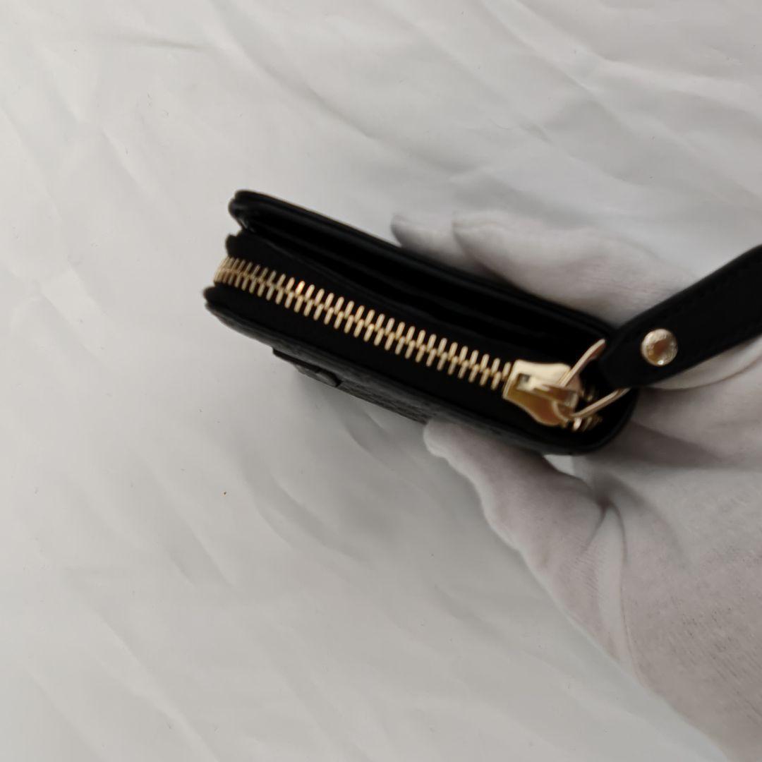 美品 　GUCCI　折財布　ブラック　マイクロシマ　ロゴ　フォック　ファスナー