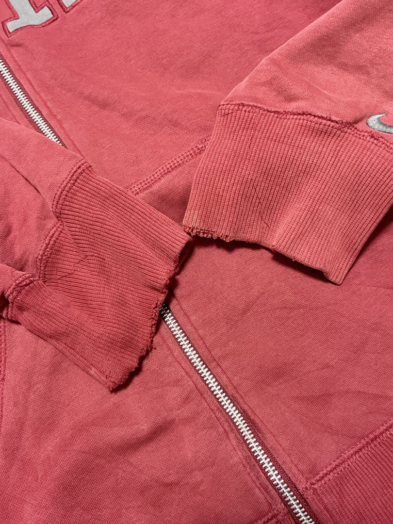 00's OLDNIKE ジップパーカー レッド テック 美品 刺繍 人気色