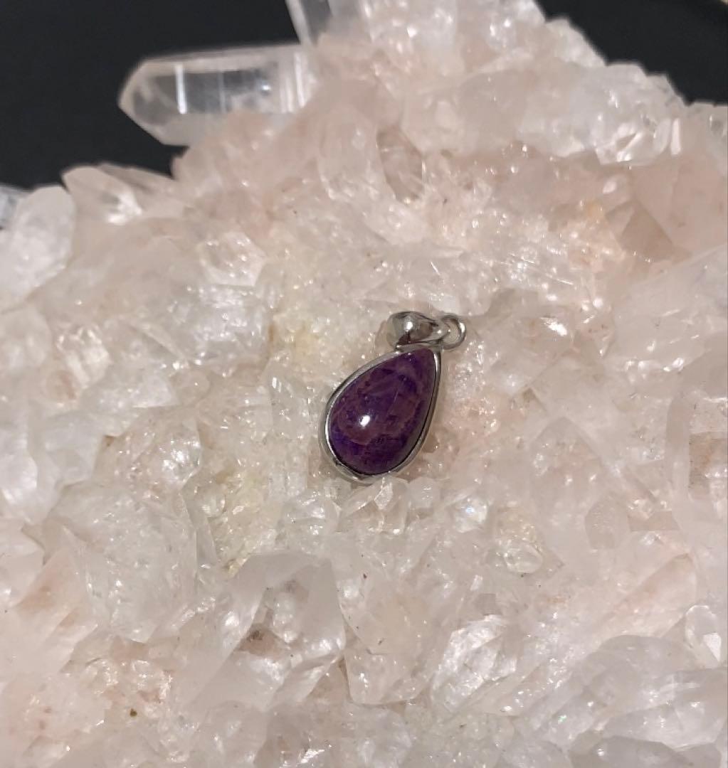 ★天然色★ ピンクスギライト　ペンダントトップ　silver925