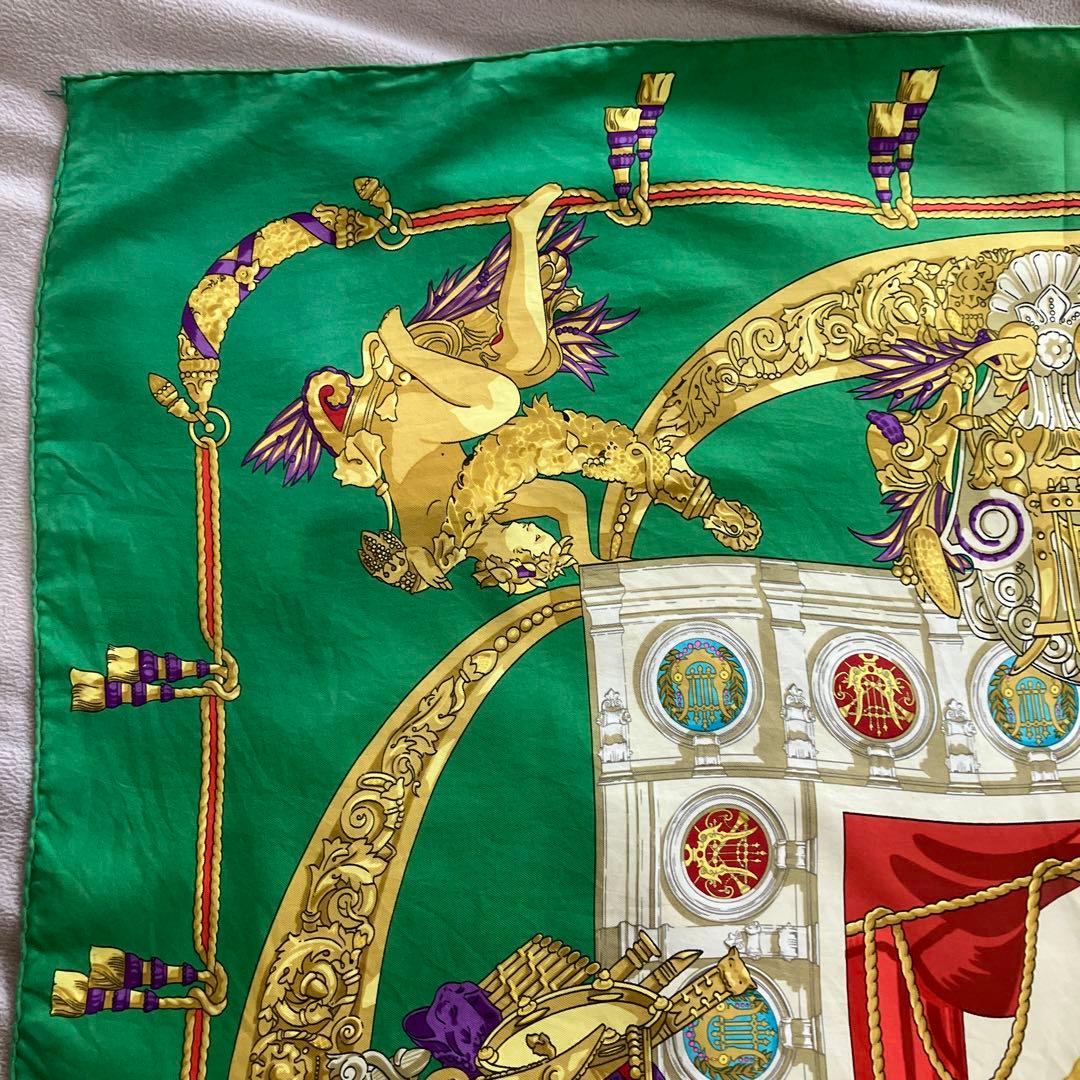 エルメス/カレ90/シャルル・ガルニエへの賛辞/HERMES/スカーフ/緑