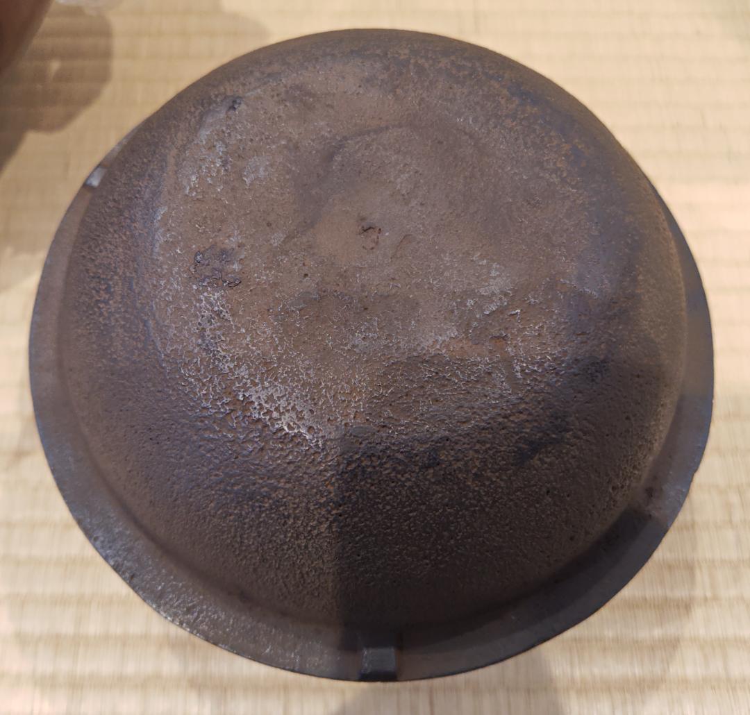 送料込【逢絢亭】茶道具 鬼面風炉 唐銅 丸釜添 釜師 和田美之助 共箱入り