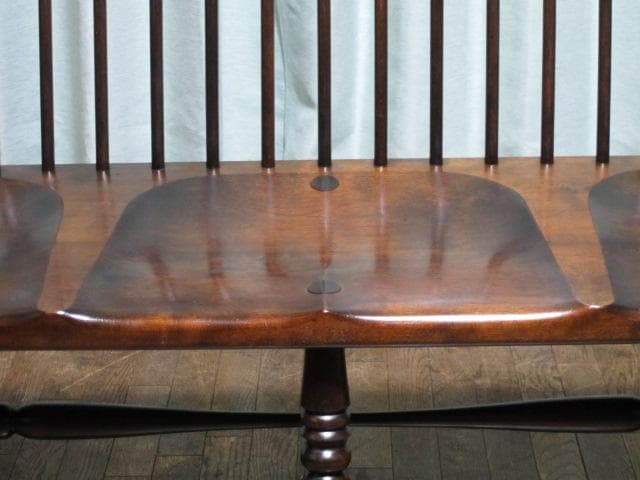 松本民芸家具 ミズメザクラ 楢 無垢材 513型 長ウィンザーチェアⅢ 3人掛け