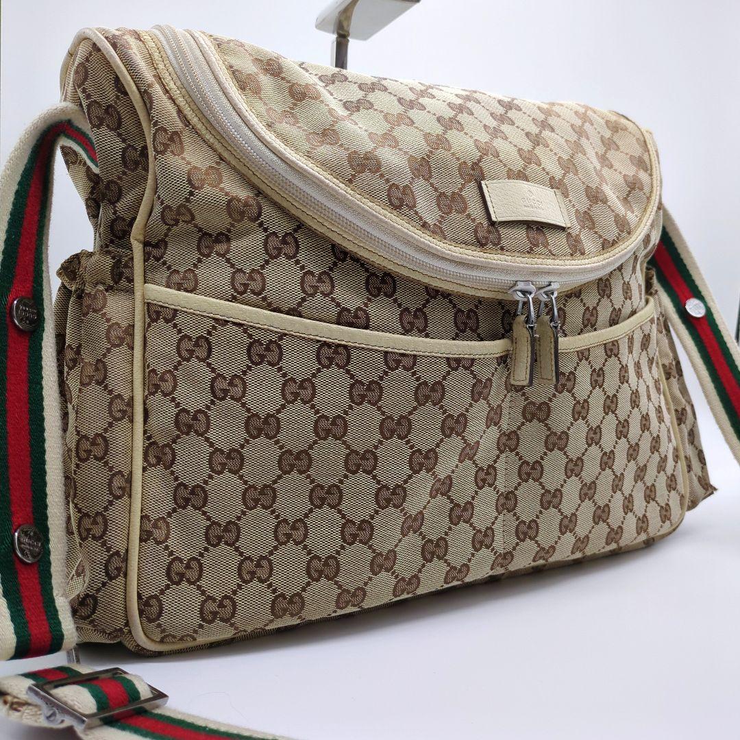 【入手困難・保存袋付】グッチ☆マザーバッグ GGキャンバス シェリーライン レア