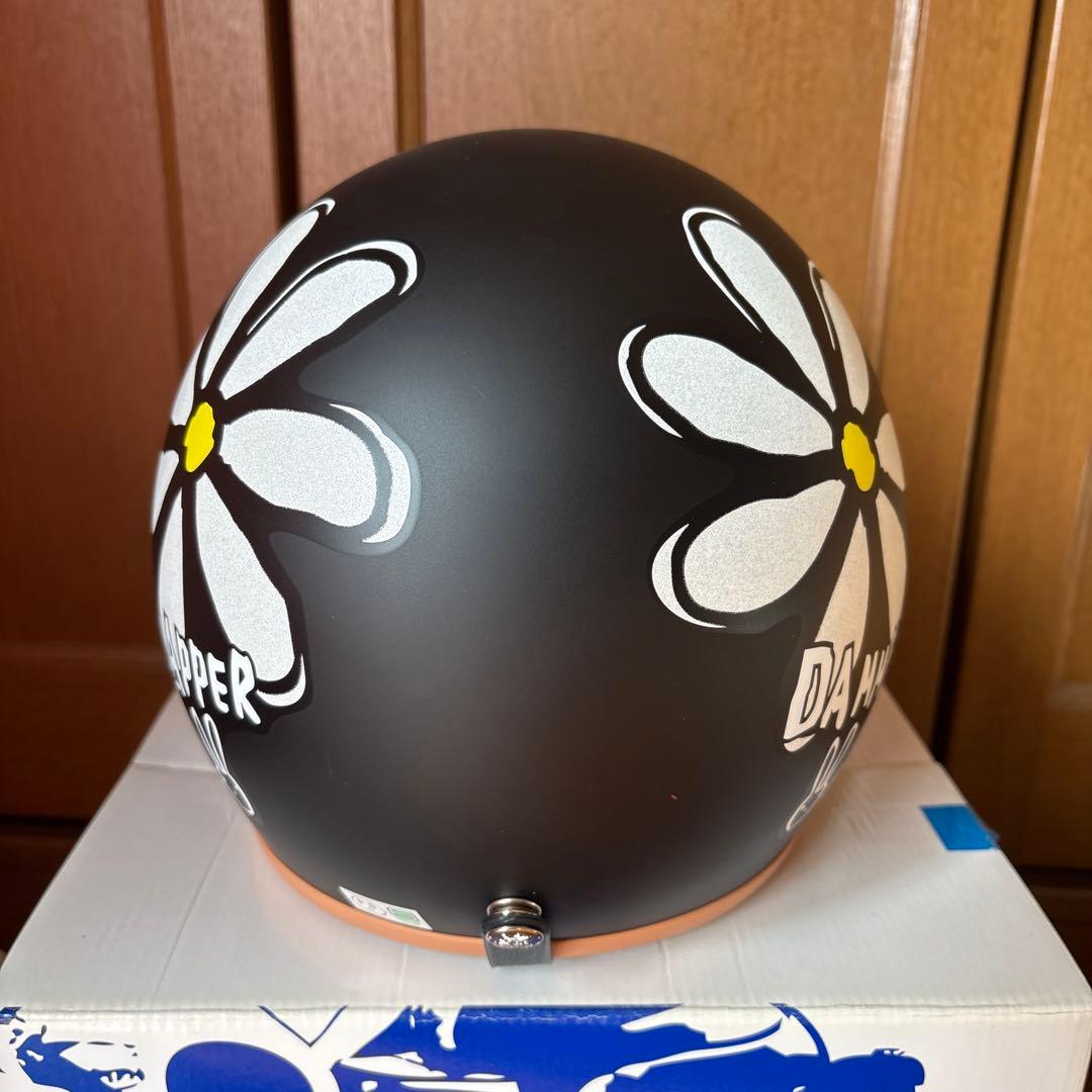 SUNUP フラワージェットヘルメット マットブラック＋グローブ