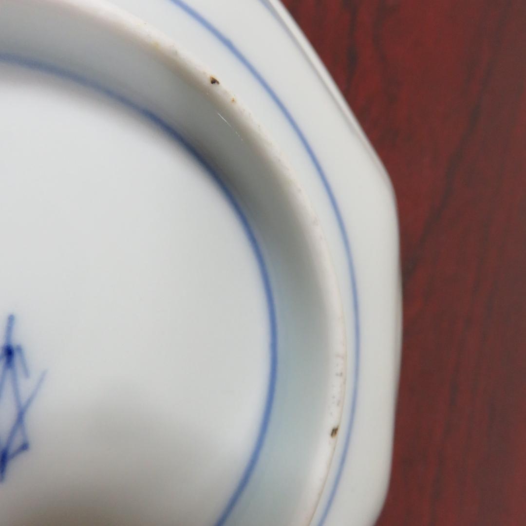 八角皿 伊万里 古代唐獅子 五寸皿 2枚 明治 大正 希少 美品 極上