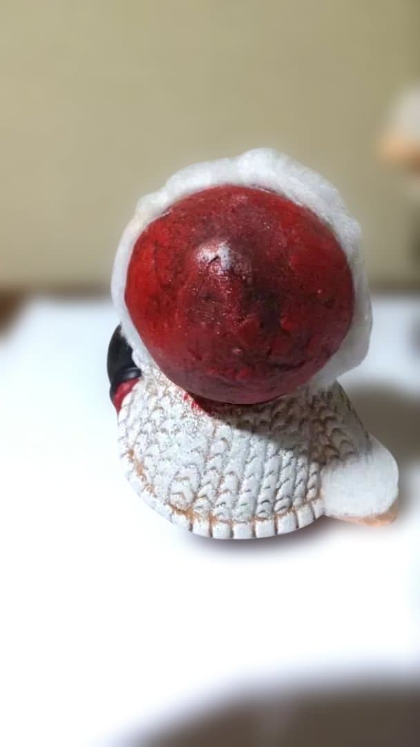 【アンティーク風】【Buone Feste】 フワフワサンタ 陶器置物4セット