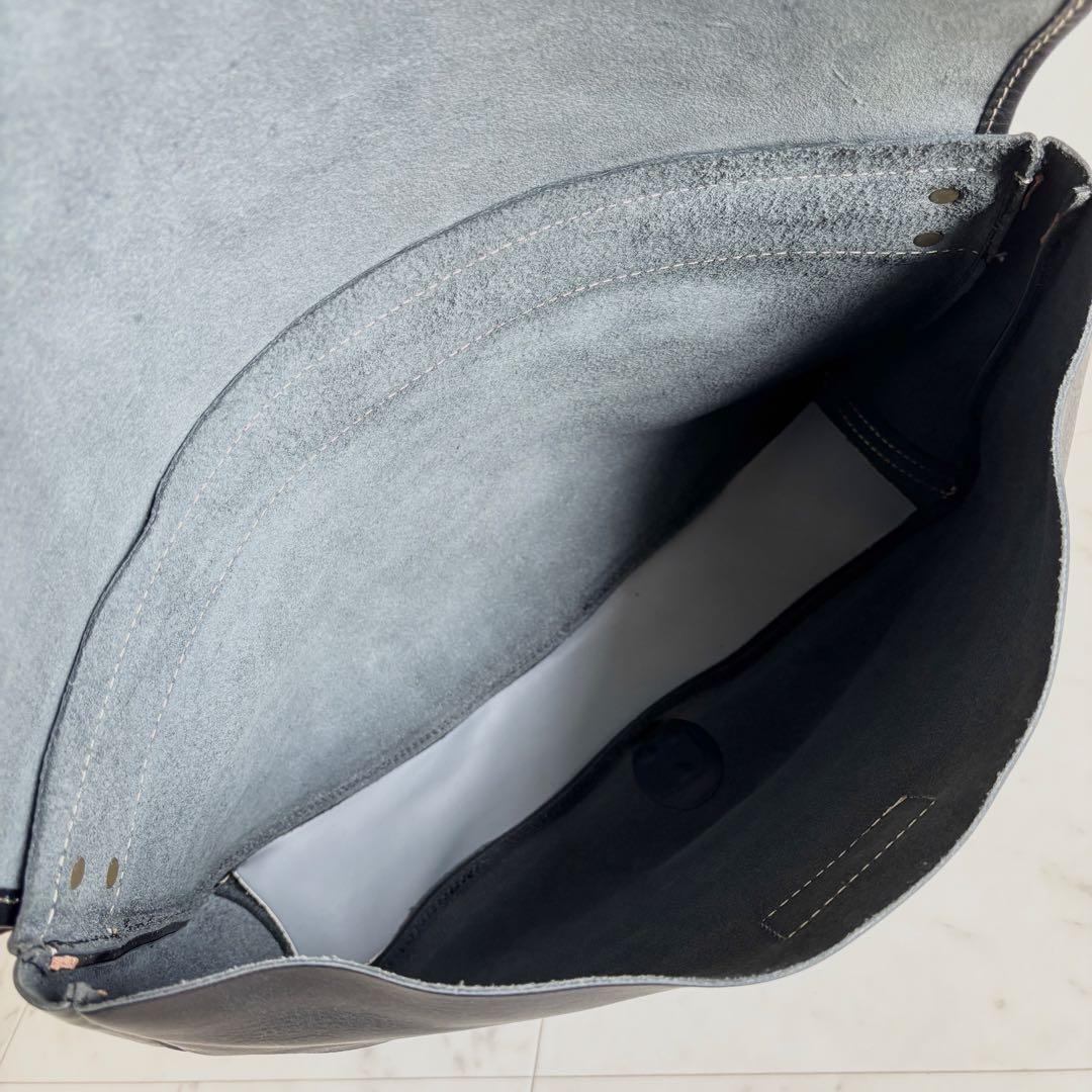 PARLEY パーリィー 本革 シボ革 ポストマンバッグ ショルダー 大容量