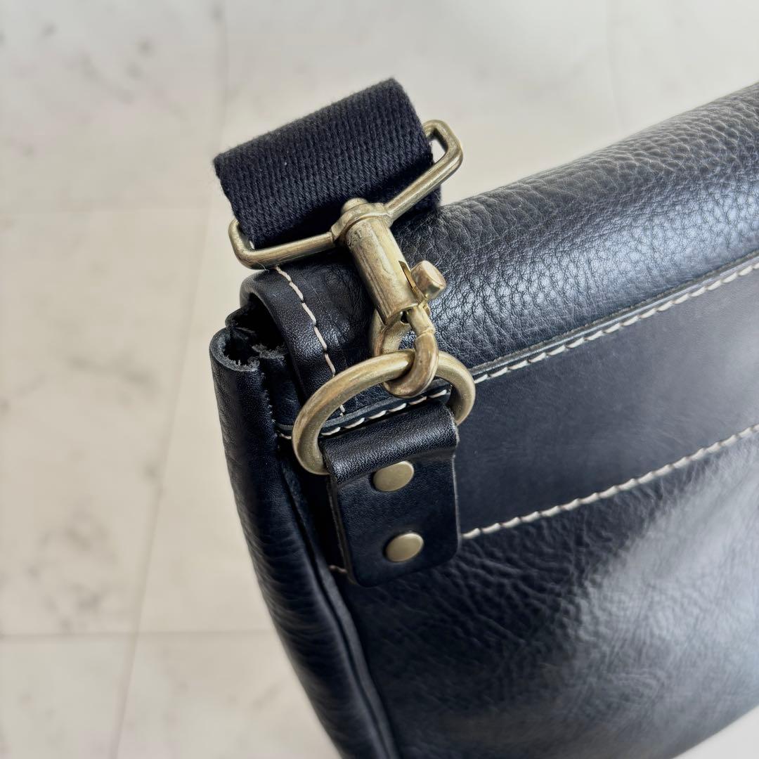 PARLEY パーリィー 本革 シボ革 ポストマンバッグ ショルダー 大容量