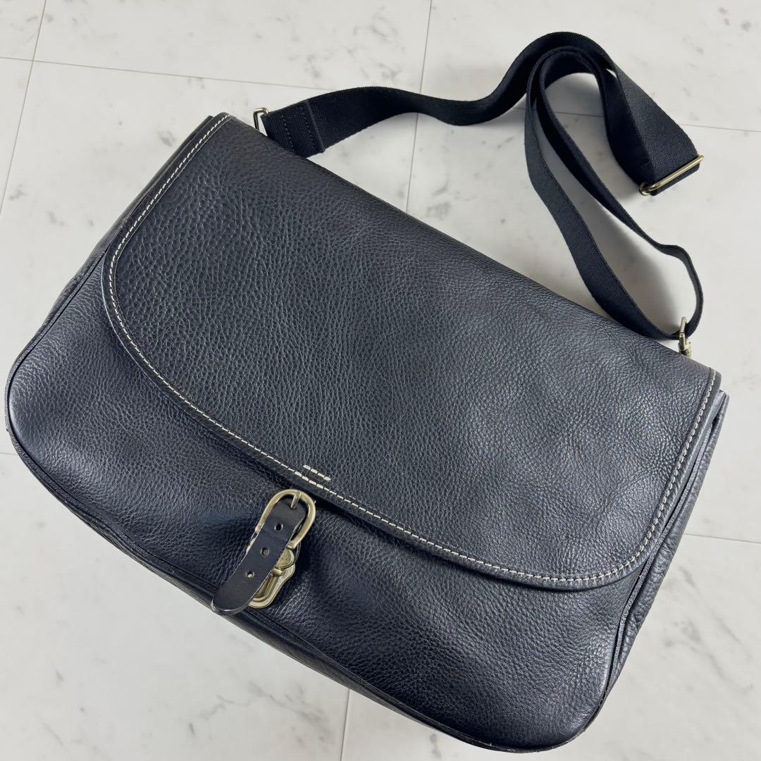 PARLEY パーリィー 本革 シボ革 ポストマンバッグ ショルダー 大容量