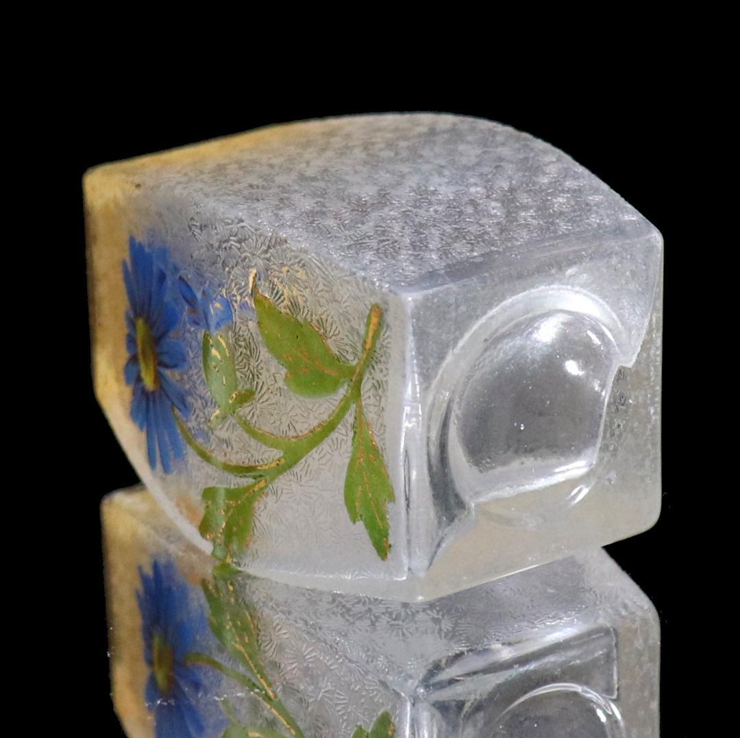 オールド・バカラ 最高級 1900年 金彩エナメルレア型ミニチュール 花柄 花瓶