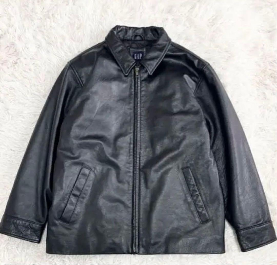 OLD GAP オールドギャップ 短丈 レザージャケット ブラック